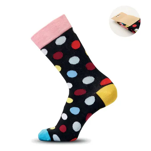 Șosete FUNNY L — culoarea Negru, față