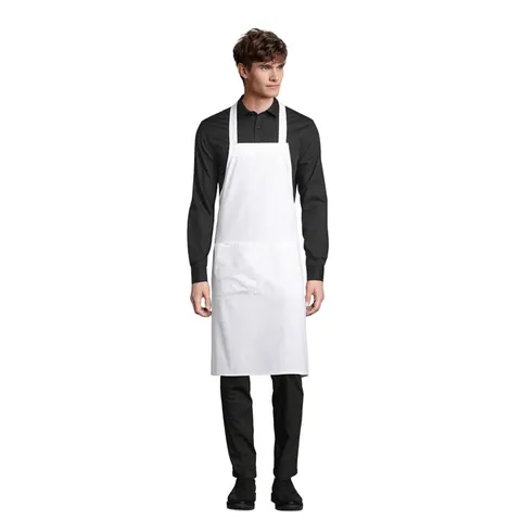 Șorț unisex GAMMA — culoarea Alb, față