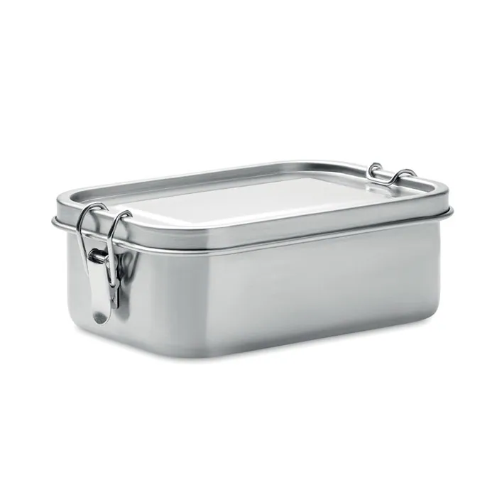 Cutie de prânz GOBUDDY — culoarea Argint mat, față