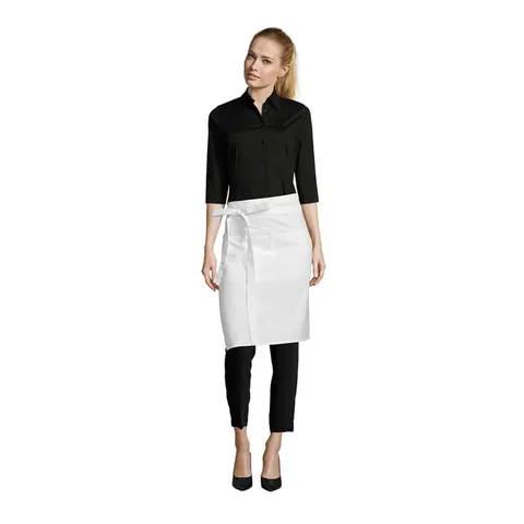 Șorț unisex GREENWICH — culoarea Alb, față