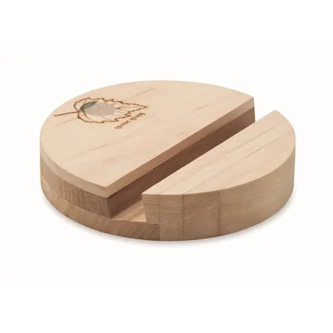 Suport pentru telefon GROW ROUND STAND — culoarea Lemn, față