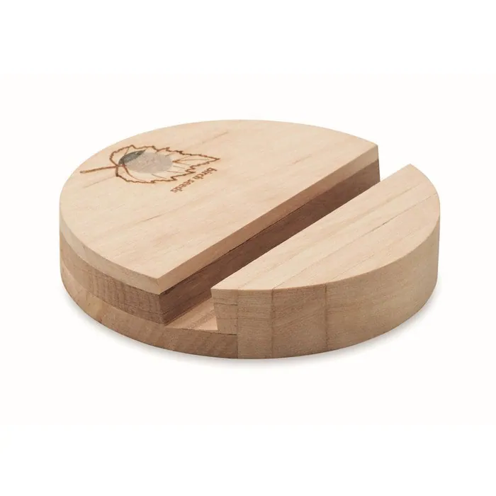 Suport pentru telefon GROW ROUND STAND — culoarea Lemn, față