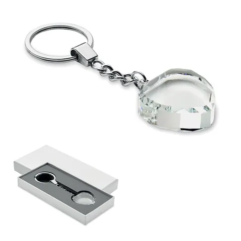 Breloc sticlă trofeu inimă HEARTWARD — culoarea Transparent, față