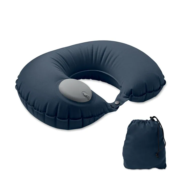 Pernă de călătorie gonflabilă HEDDOW — culoarea Albastru, față