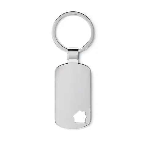 Breloc HOUSE KEY — culoarea Argint mat, față