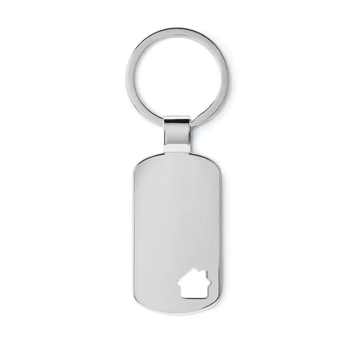 Breloc HOUSE KEY — culoarea Argint mat, față