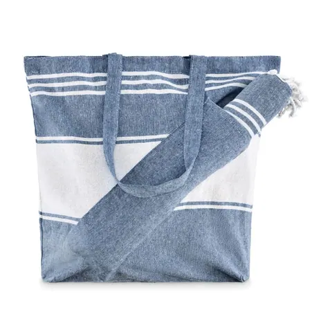 Geantă de plajă HUMMUM — culoarea Albastru, față