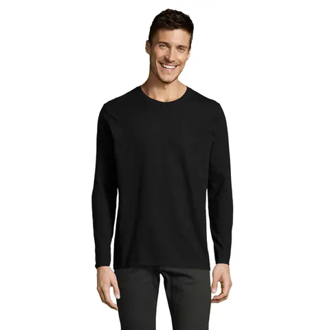 Tricou cu mânecă lungă bărbați IMPERIAL LSL — culoarea Negru intens, față