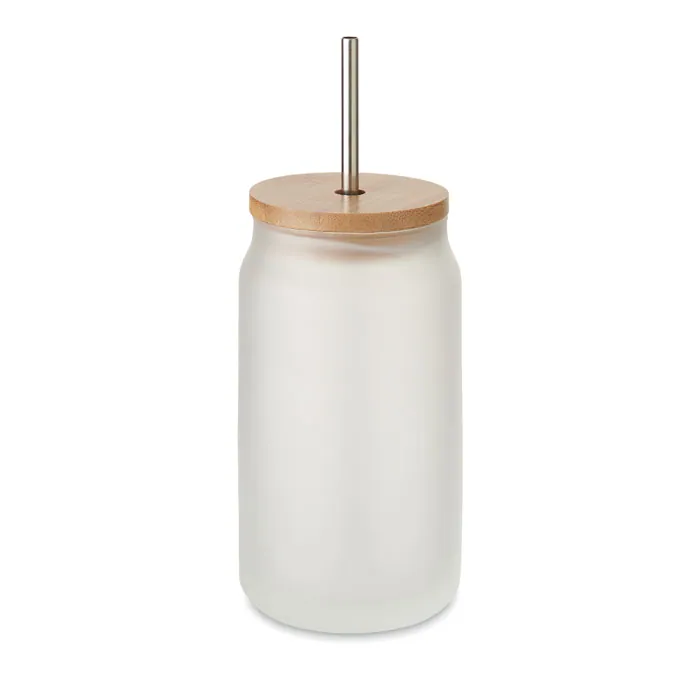 Sticlă de apă din sticlă JARBLIM — culoarea Alb transparent, față