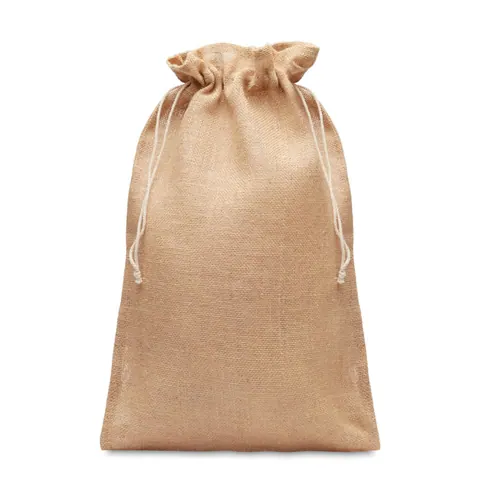 Pungă de cadou JUTE LARGE — culoarea Bej, față