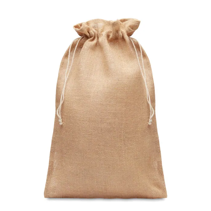 Pungă de cadou JUTE LARGE — culoarea Bej, față