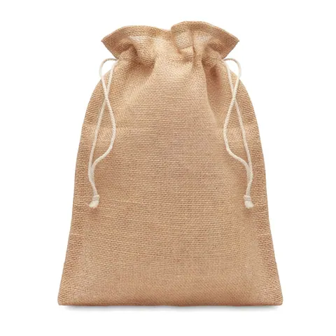 Pungă de cadou JUTE MEDIUM — culoarea Bej, față