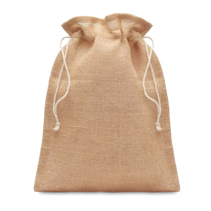 Pungă de cadou JUTE SMALL — culoarea Bej, față