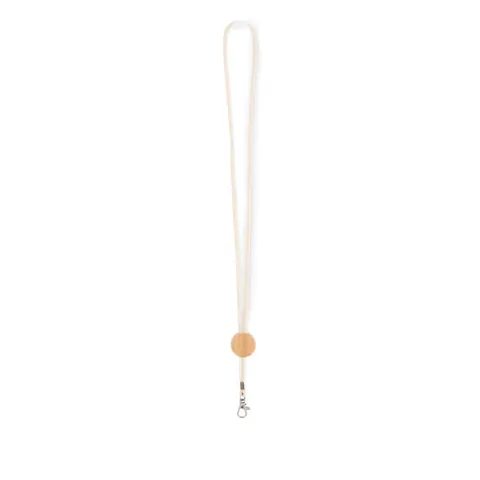 Lanyard KARA — culoarea Bej, față
