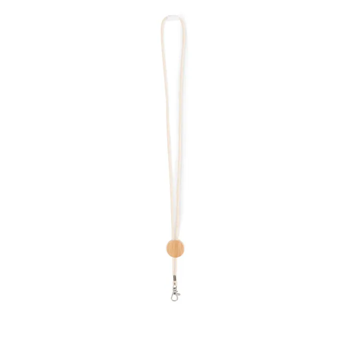 Lanyard KARA — culoarea Bej, față