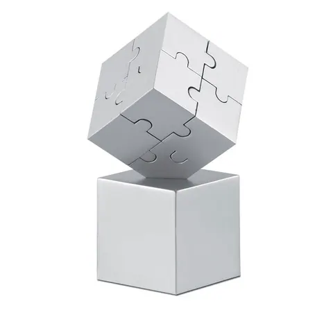 Puzzle KUBZLE — culoarea Argint mat, față
