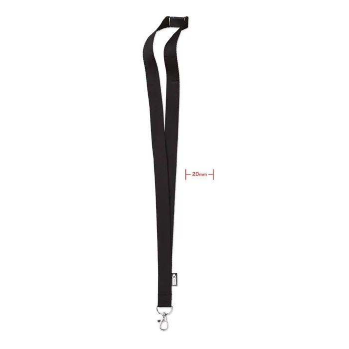 Lanyard LANY RPET — culoarea Negru, față