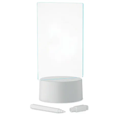 Tablă memo LED-uri luminoase LEDMEMO — culoarea Alb, față
