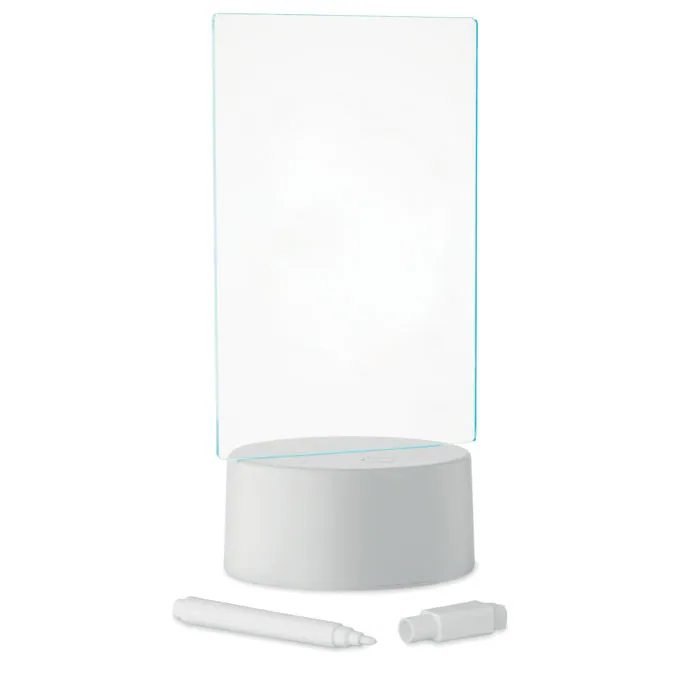 Tablă memo LED-uri luminoase LEDMEMO — culoarea Alb, față