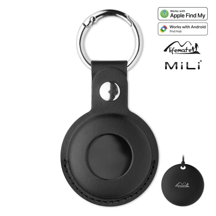 Localizator Bluetooth LIFEMATE IN PU CASE — culoarea Negru, față