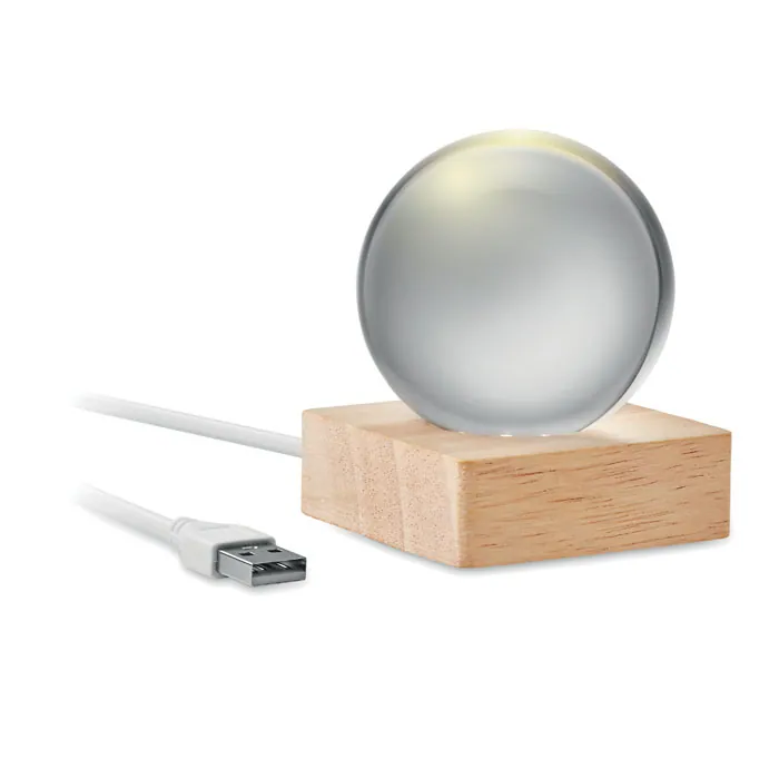 Glob de sticlă LED LIGHT — culoarea Lemn, față