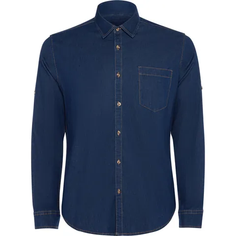 Cămașă unisex Lujan — culoarea Albastru jeans, imagine produs