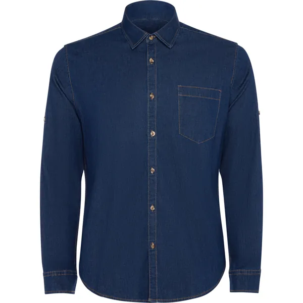 Cămașă unisex Lujan — culoarea Albastru jeans, imagine produs