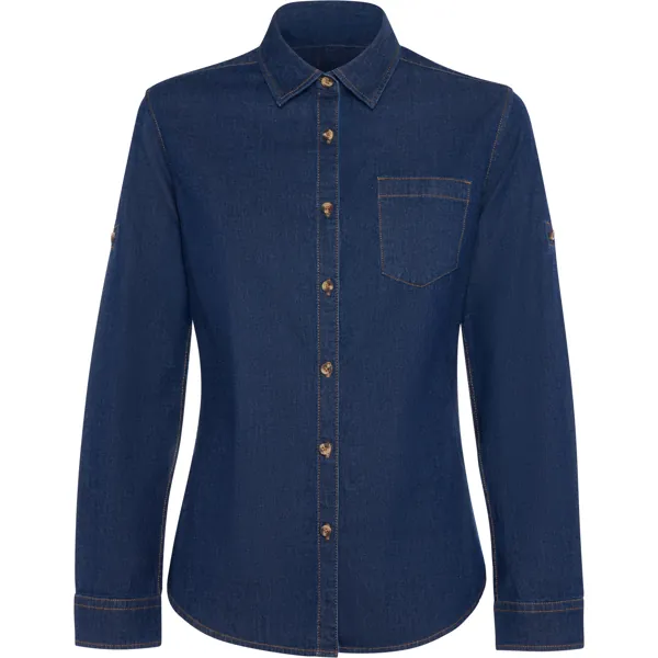 Cămașă damă Lujan — culoarea Albastru jeans, imagine produs