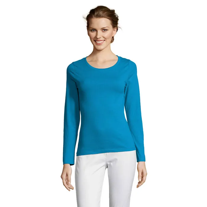 Tricou cu mânecă lungă MAJESTIC — culoarea Aqua, față