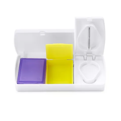 Cutie pentru pastile cu tăietor Medy — culoarea Alb, imagine produs