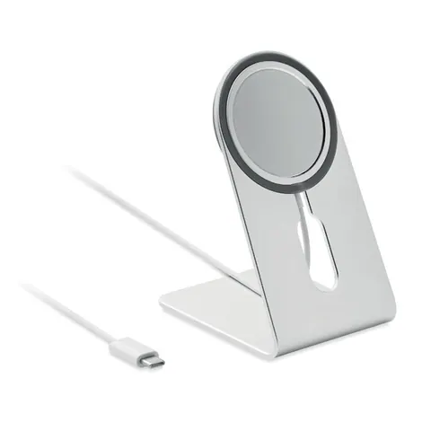 Suport pentru telefon MELIS — culoarea Argint mat, față