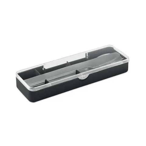 Set tacâmuri oțel inoxidabil MESTECK — culoarea Negru, față