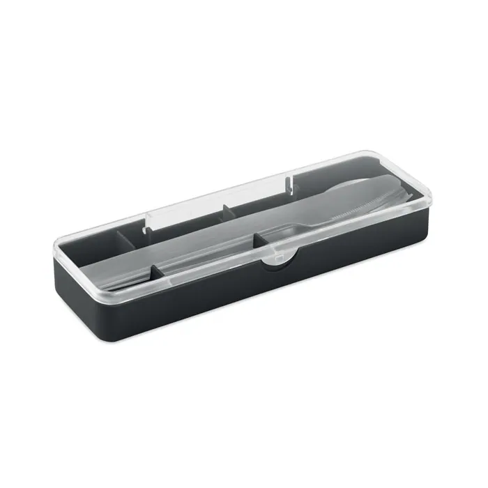 Set tacâmuri oțel inoxidabil MESTECK — culoarea Negru, față