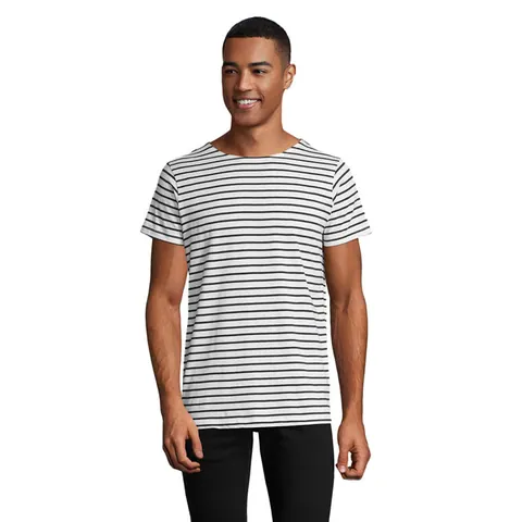 Tricou bărbați MILES — culoarea Alb / Mare, față
