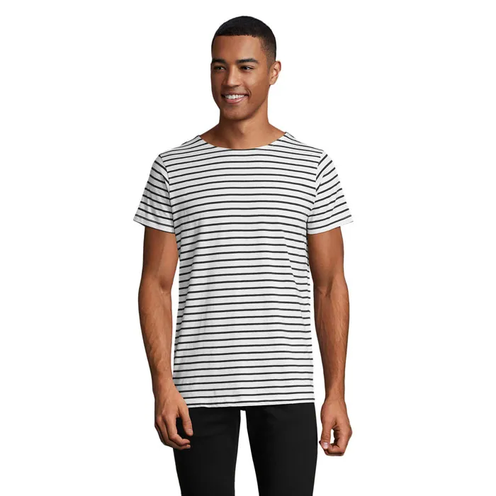 Tricou bărbați MILES — culoarea Alb / Mare, față