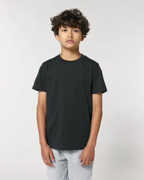 Tricou copii Mini Creator 2.0 Stanley/Stella — culoarea Negru, purtat de model, față