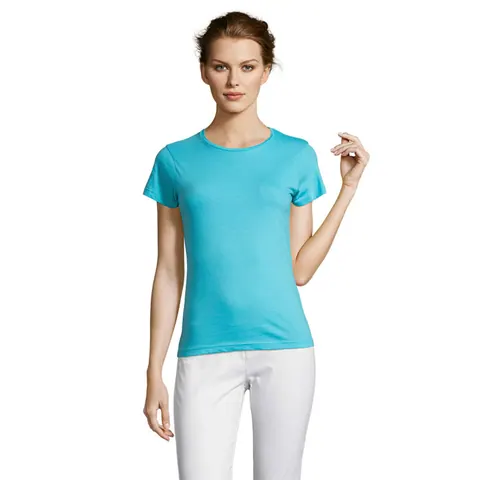Tricou damă MISS — culoarea Albastru atol, față