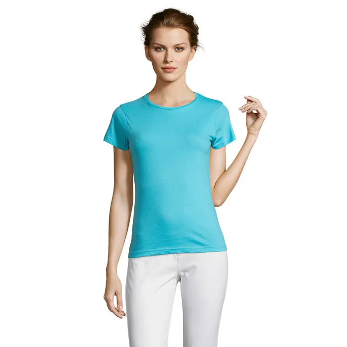 Tricou damă MISS — culoarea Albastru atol, față