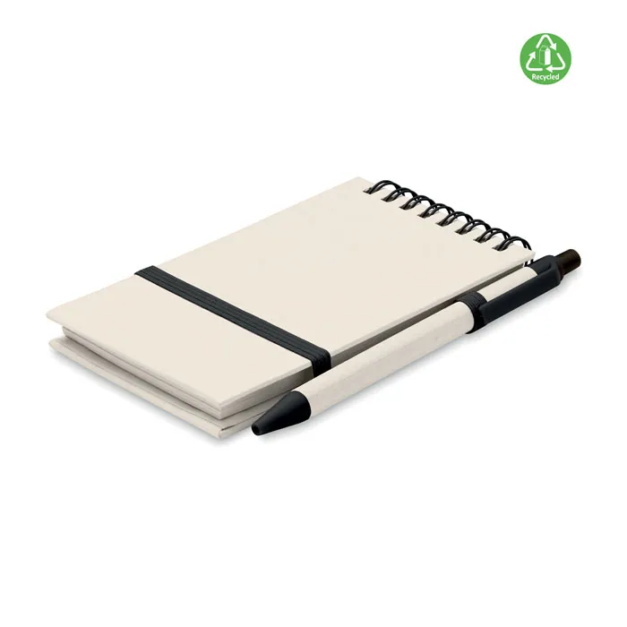 Set caiet și pix MITO — culoarea Negru, față