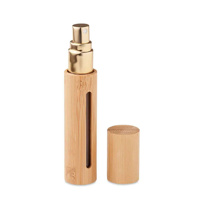 Sticlă cu atomizor de parfum MIZER — culoarea Lemn, față