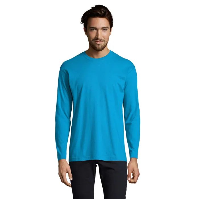 Tricou cu mânecă lungă bărbați MONARCH — culoarea Aqua, față
