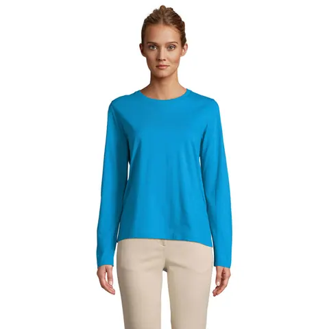 Tricou cu mânecă lungă damă MONARCH — culoarea Aqua, față