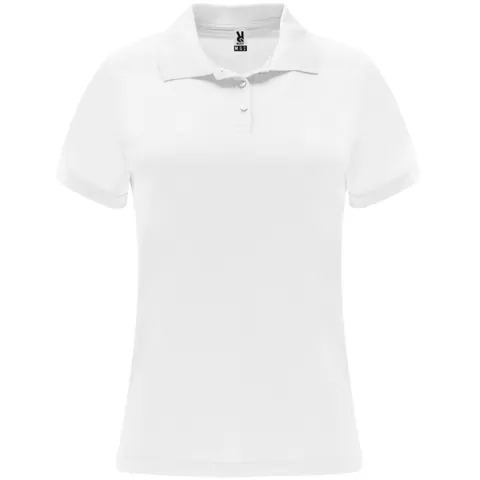 Tricou polo tehnic damă Monzha — culoarea Alb, imagine produs