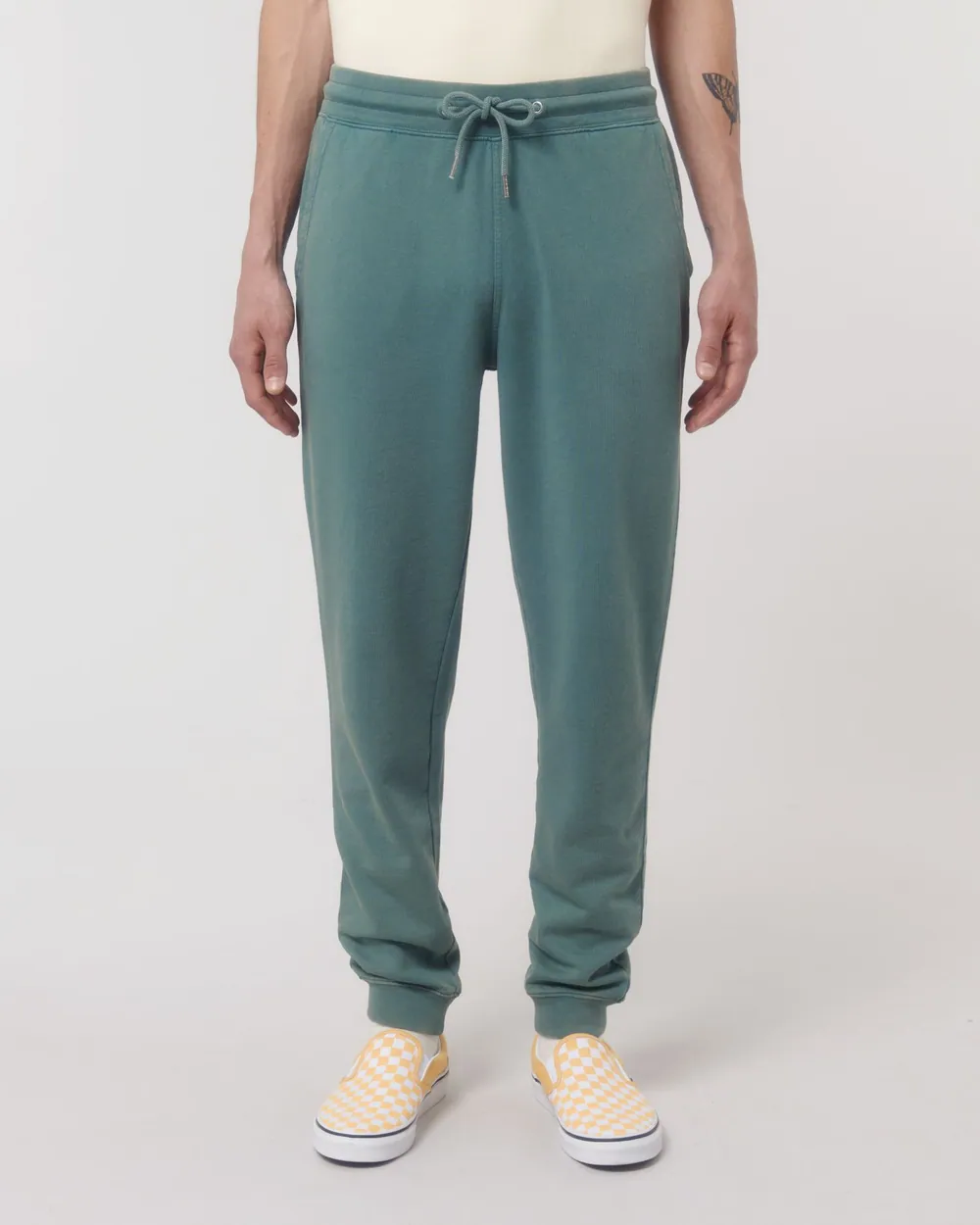 Pantaloni Mover Vintage Stanley/Stella — culoarea Verde hydro (vopsit după confecționare), purtat de model, față