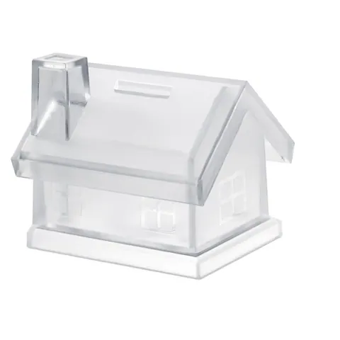 Pușculiță casă MYBANK — culoarea Transparent, față