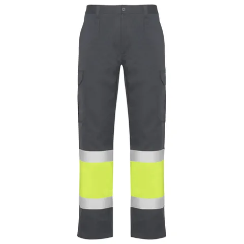 Pantaloni reflectorizanți bărbați Naos — culoarea Plumb / Galben fluor, imagine produs