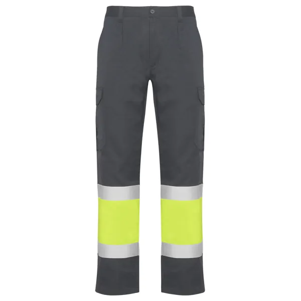 Pantaloni reflectorizanți bărbați Naos — culoarea Plumb / Galben fluor, imagine produs