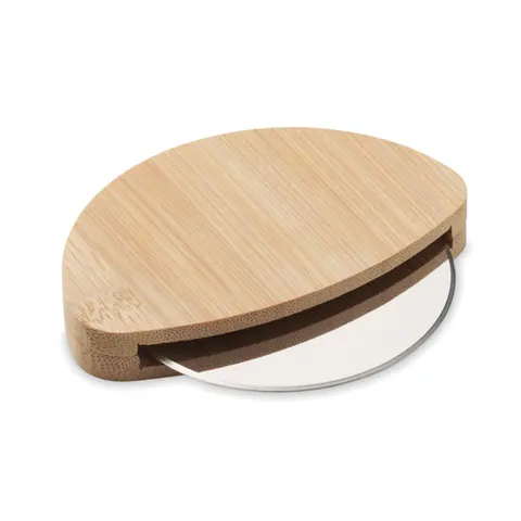 Cutter rotund pizza NAPOL — culoarea Lemn, față