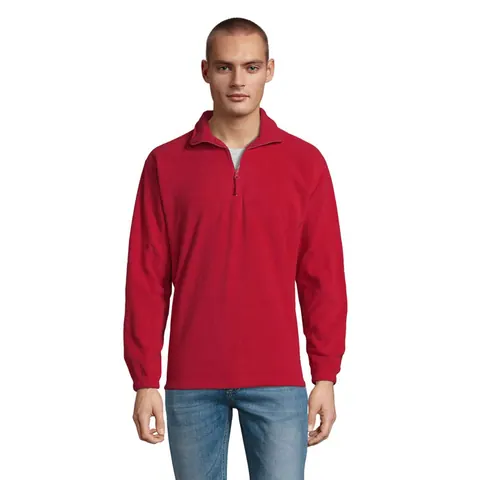 Jachetă fleece unisex NESS — culoarea Roșu, față