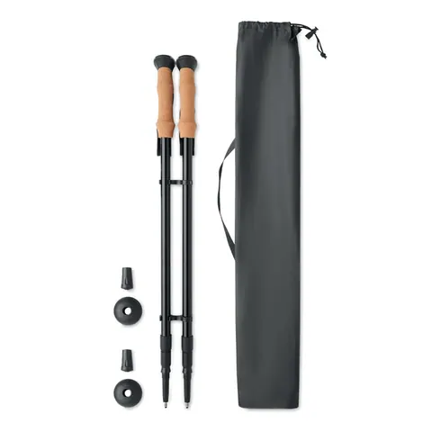 Bețe nordice de drumeții NOLE — culoarea Negru, față